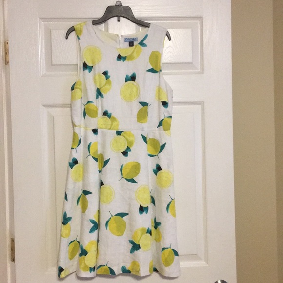 lemon linen dress
